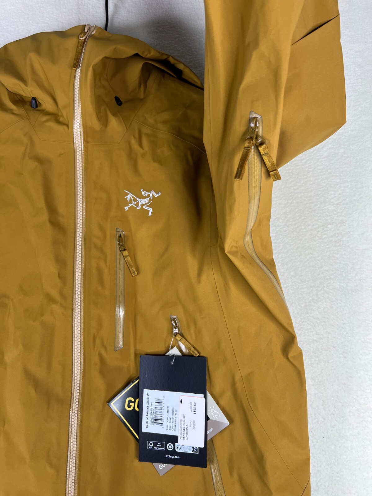 Pre-owned Arc'teryx Sentinel Relaxed Jacket Women's Size Small Yukon Gold Goretex Ski