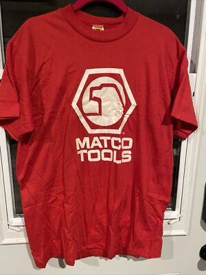Vintage Graphic T-shirt Size Large Red Matco Tools Velva Sheen