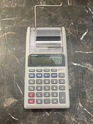 Casio Printing Calculator HR-8L Portable 10 Digit Display Battery Electric Power