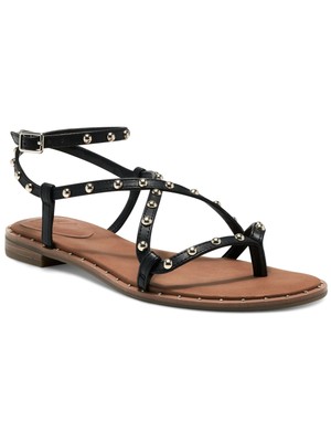 

INC Женские черные босоножки-стринги Darian с заклепками и круглым носком на блочном каблуке, размер 9,5 м, Черный, 10011996100