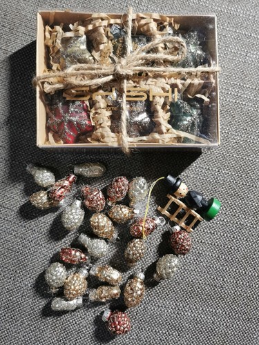 Shishi Christbaumkugeln Glitzer Weihnachtsbaum Anhänger Sterne Tannenzapfen OVP