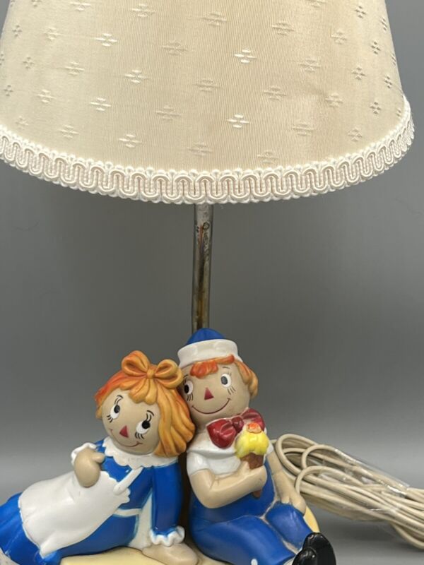VINTAGE   RAGGEDY ANN & ANDY LAMP & NIGHTLIGHT  1981THE DOLLY TOY CO. USA
