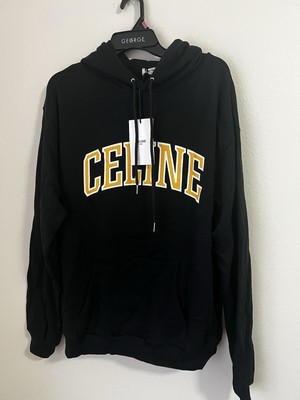celine hoodie tops 100 cotton black zip parka size s unisex tgis 225902893818