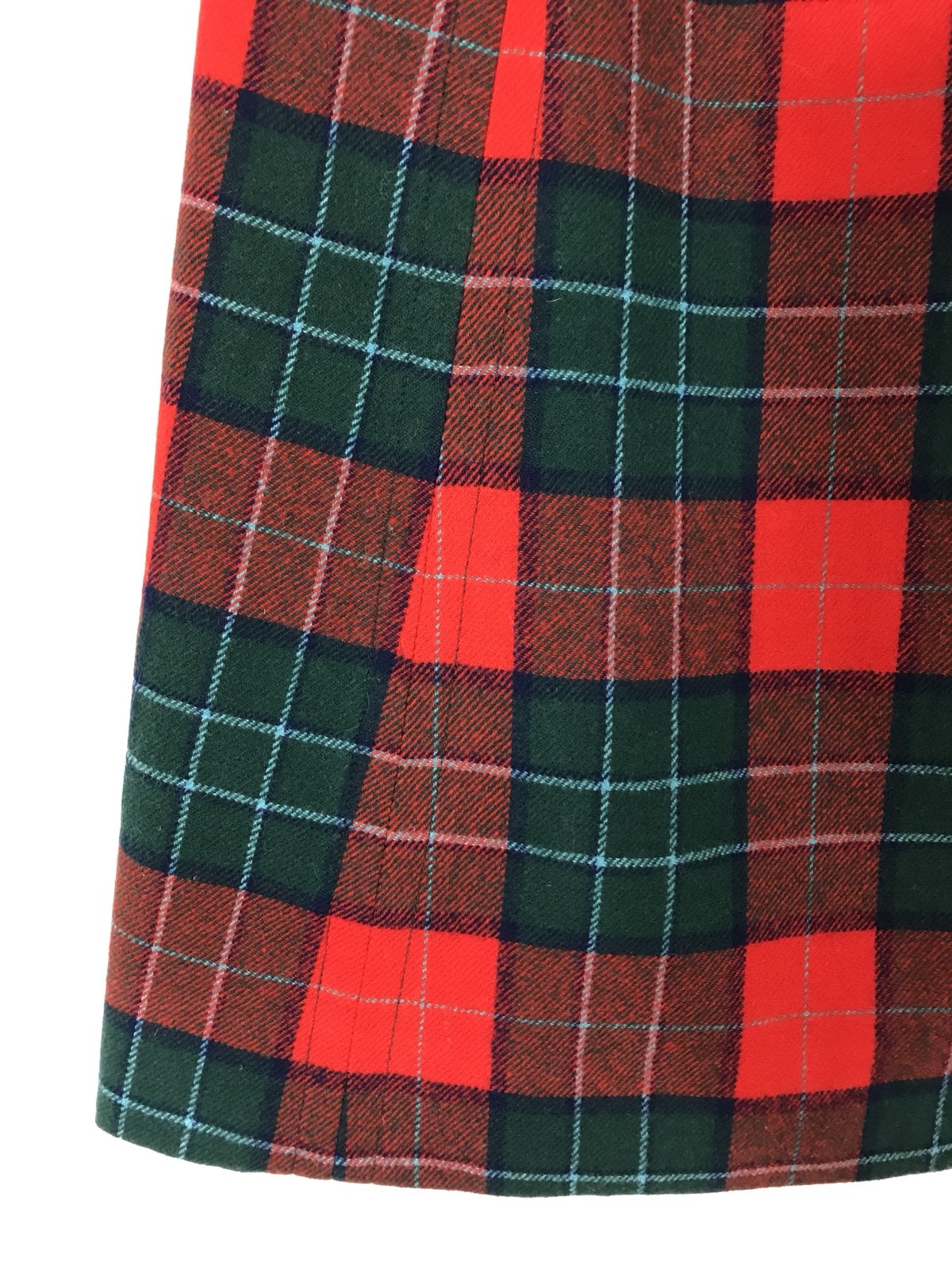 Vtg PENDLETON Skirt Girls Size 12 Red & Green Plaid 100% Wool Christmas Holiday
