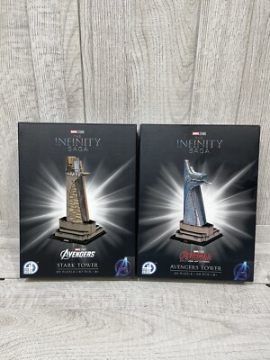 4D Cityscape 3D Puzzle Marvel - Stark Tower & Avenger Tower New Lot Of 2 Puzzles