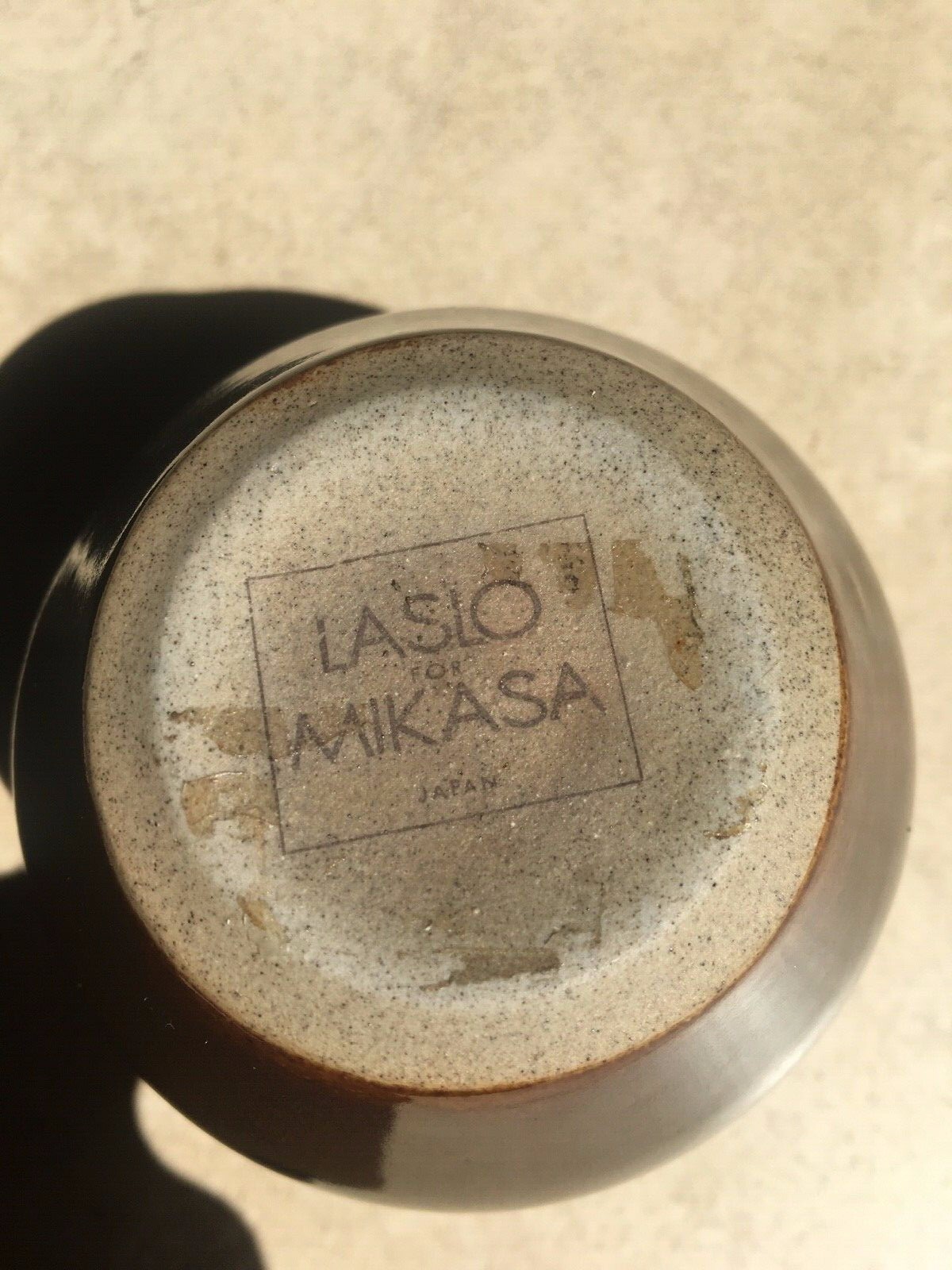Vintage Laslo For Mikasa Japan Brown Glaze Stoneware Bud Vase