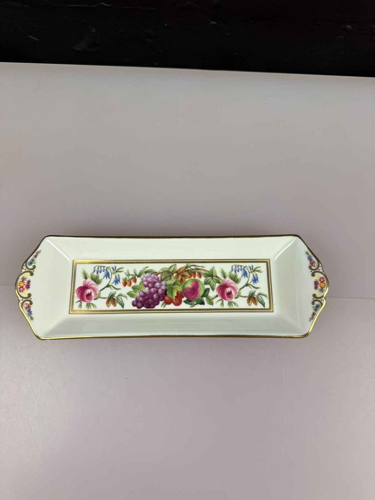 Spode Provence Fruit F1782 / Y8599 Rectangle Mint Pen Tray 8.75" x 3"