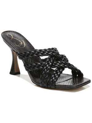 

SAM EDELMAN Женские кожаные сандалии без шнуровки Marjorie Toe Flare с черными ремешками 6,5 м, Черный, H5782L2