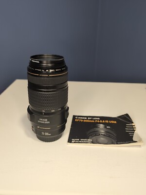 Canon EF 70-300mm f/4-5.6 IS USM Telephoto Zoom Digital Camera Lens Excellent