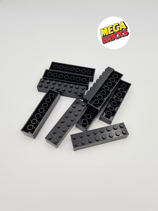 Lego Lot 10 X Brick 2x8 Noir Ref 93888 / 6037390 *Neuf*