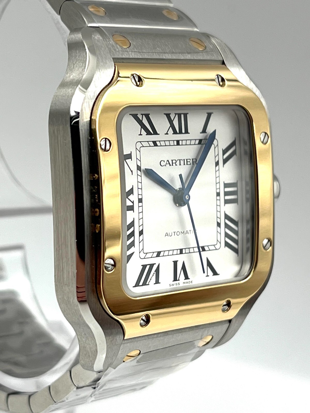 Pre-owned Cartier Santos White Dial Medium Size 35mm Two Tone W2sa0016 Unworn 2023