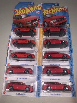 Hot Wheels '87 Audi Quattro Red & 94 Audi Avant Rs2 Red Lot Of 10
