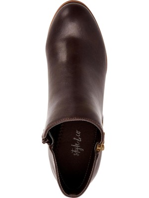 

COMPANY Женские коричневые ботильоны с насечкой по бокам Masrinaa Minmond Block Heel Boots, Коричневый, MASRINAAP