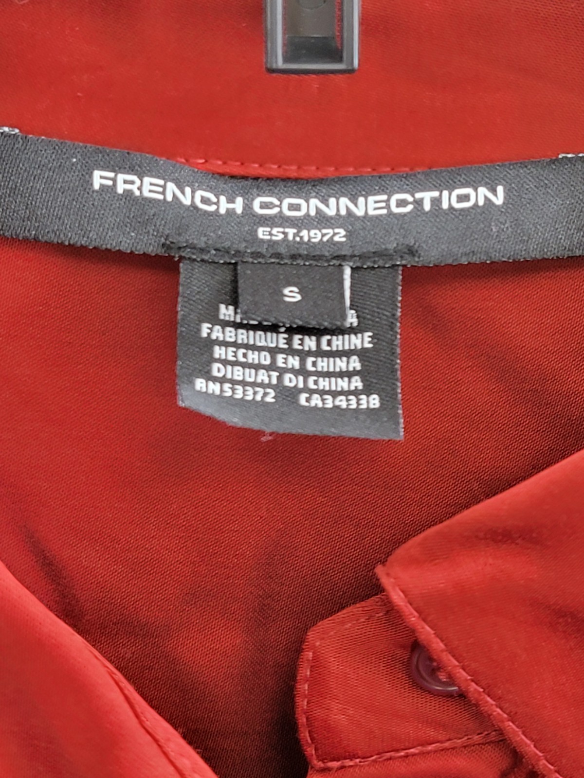 French Connection Ennis Satin Button- Up Shirt Women's S Wine Button Closure - Picture 11 of 16
