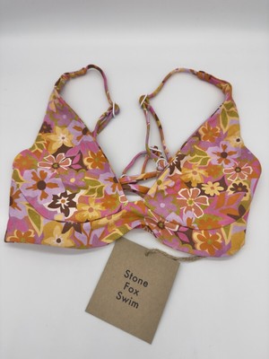 Stone Fox Swim Daya Top Retro Pop Multicolor Floral/ Flower Print Size Small