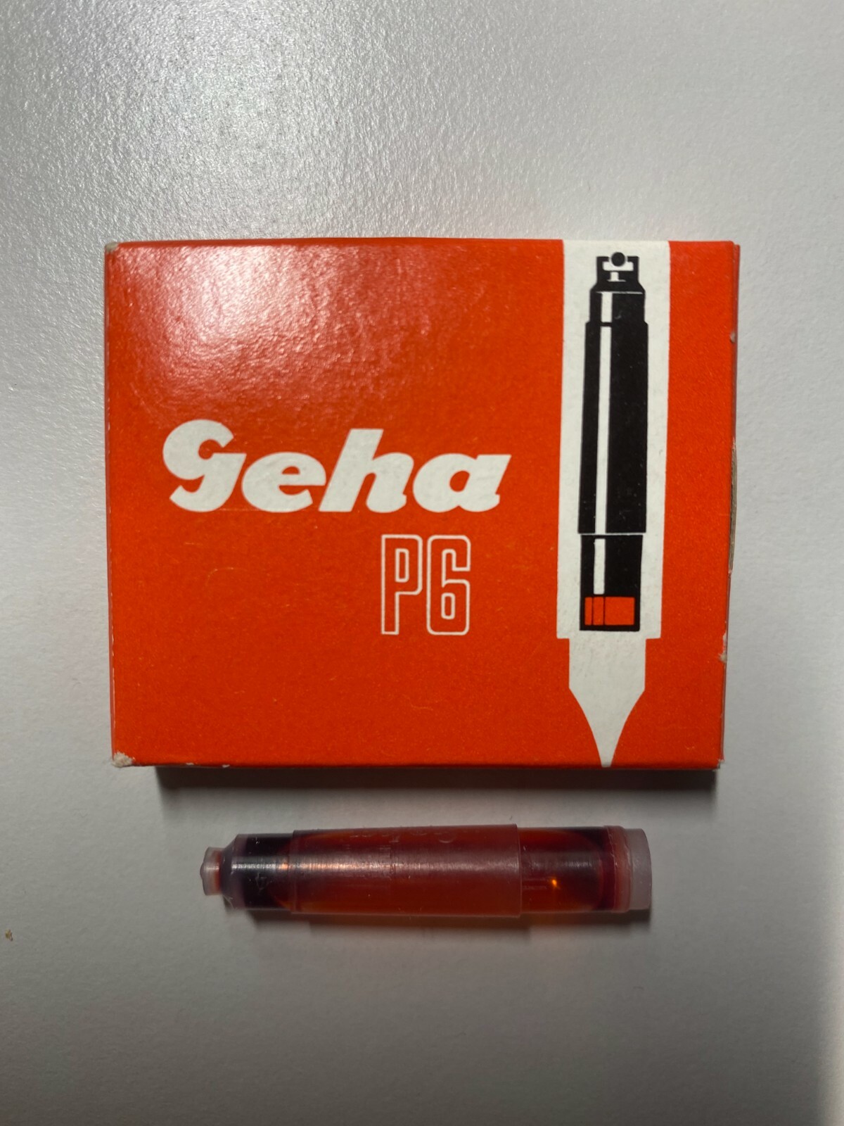 Geha Tintenpatronen P6 rot für die alten Füllfederhalter / Füller / Schulfüller