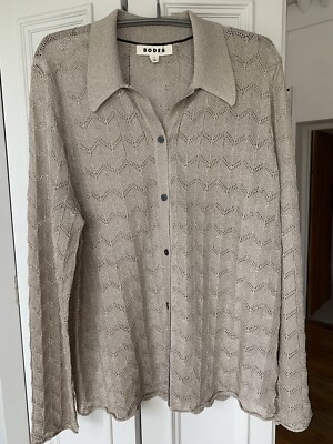 Boden Metallic Knit Top Size M