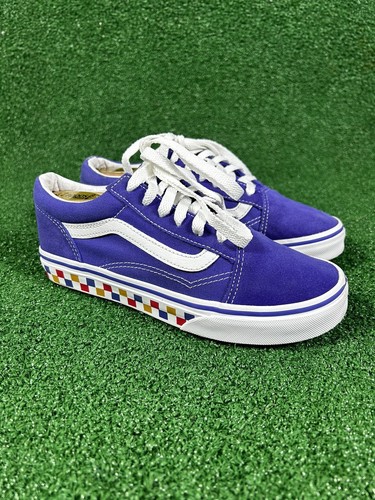 vans old skool tri checker Board Purple Size 4 Youth Clean