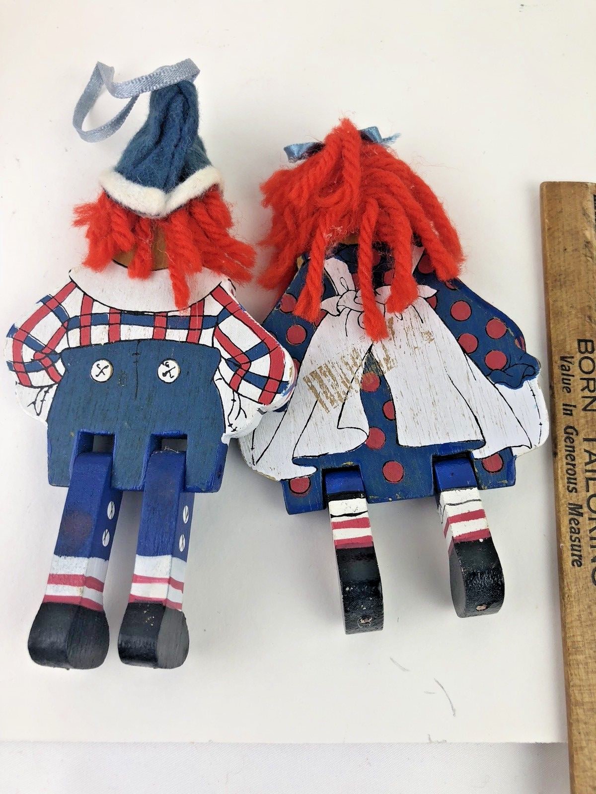 Lot Vintage Raggedy Andy Rubber Toy ,Wood Andy & Anne and a Minature Andy