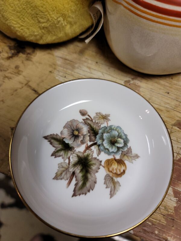 The Dorchester Hotel Royal Worcester Victorian Floral & Gold China Trinket Dish