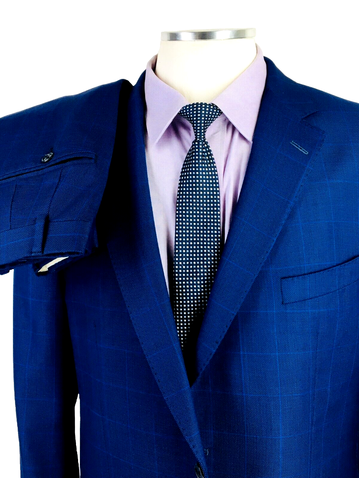 46S Jack Victor Elite Mens 2 Button Superfine Wool Suit Powder Blue W/P Pants 40