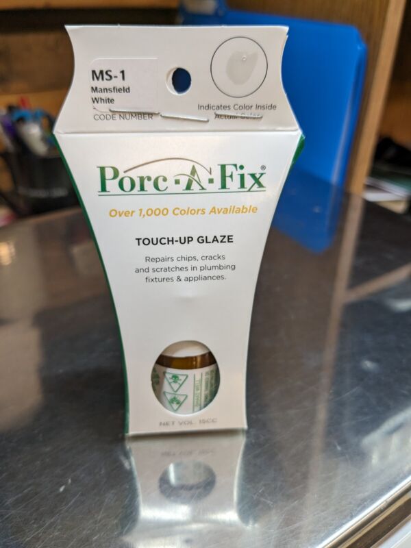Porc-a-fix Touch Up  Repair Glaze - Mansfield - White - Ms-1 Made In Usa