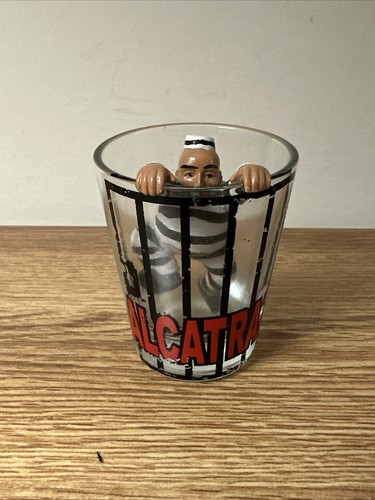 Alcatraz The Rock shot Glass Prisoner On Inside Souvenir
