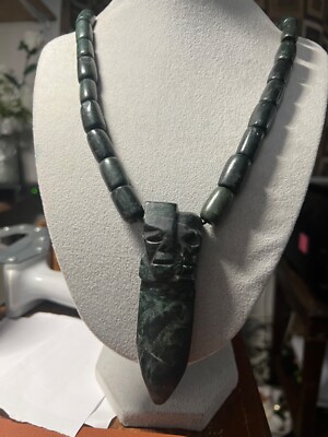 Life and Death Jade Necklace from Mexica Indigenous Indians, Mexico, Mexican #18