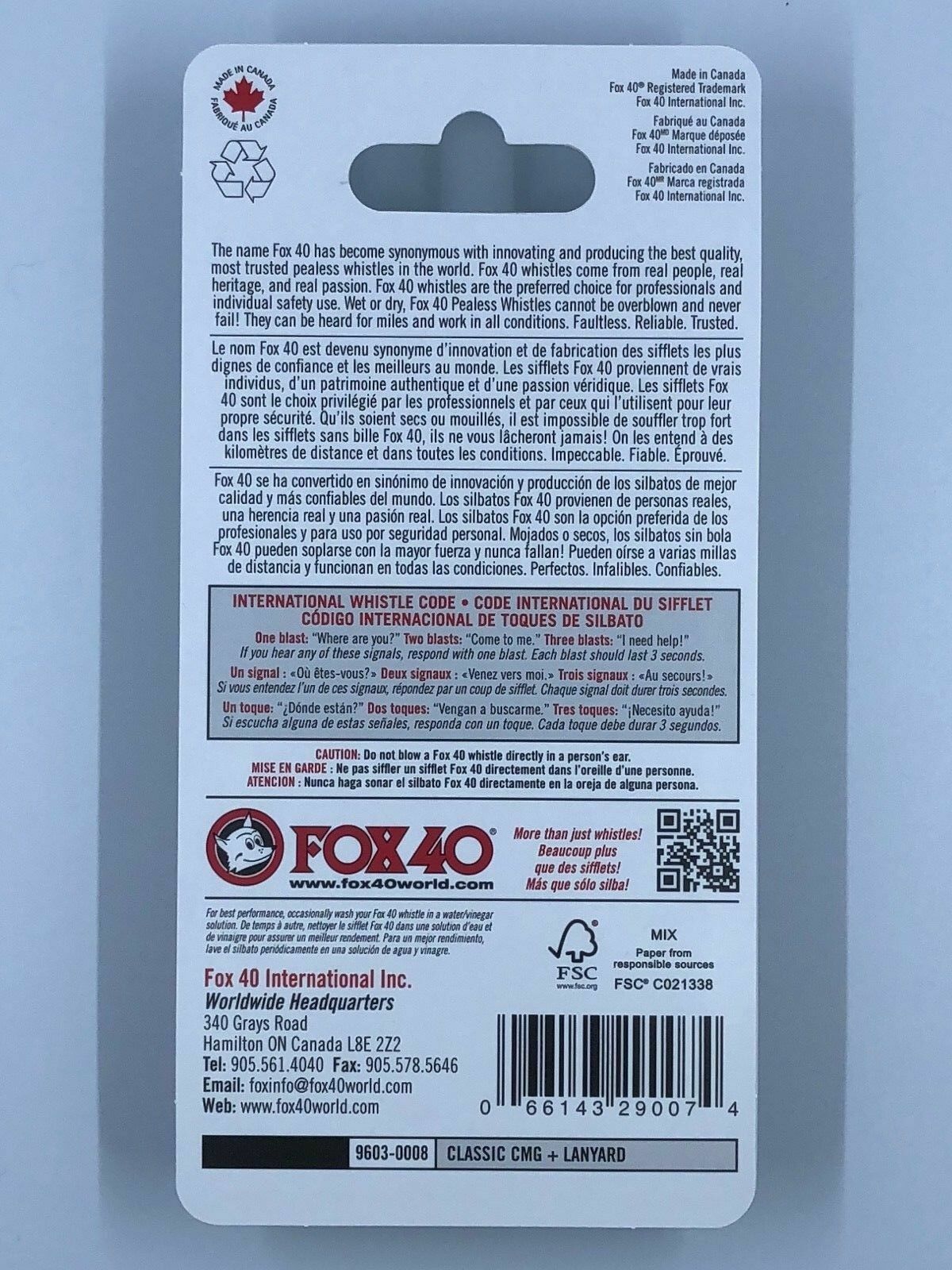 Fox 40 Classic CMG Whistle Official Coach Safety Alert Rescue W/ LANYARD