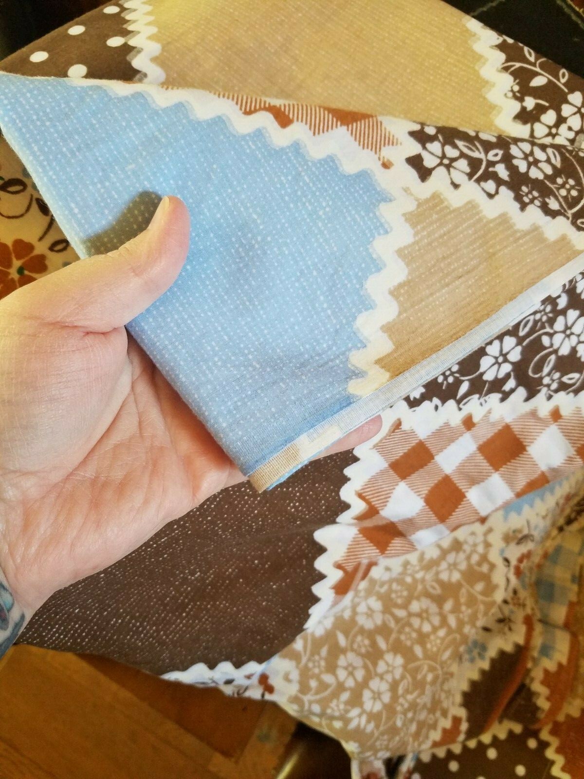 1970s Bedding Set - King Size Sheets - Fitted, Flat and 2 Pillowcases- Patchwork