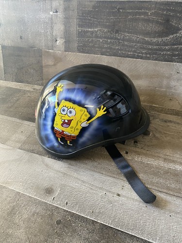 HCI Polo Style Half Motorcycle Half Helmet DOT Glossy SPONGE BOB New