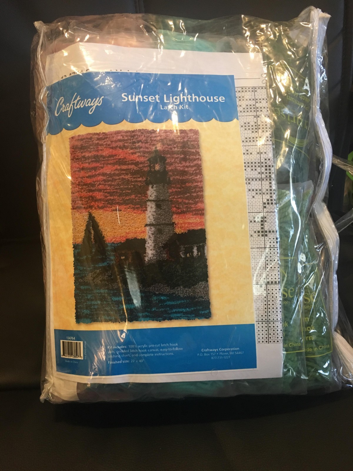 CRAFTWAYS SUNSET LIGHTHOUSE LATCH HOOK KIT 134764