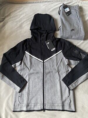 Nike Tech Fleece Tracksuit Set | Black x Gray | Medium Hoodie & Pant | Brand New