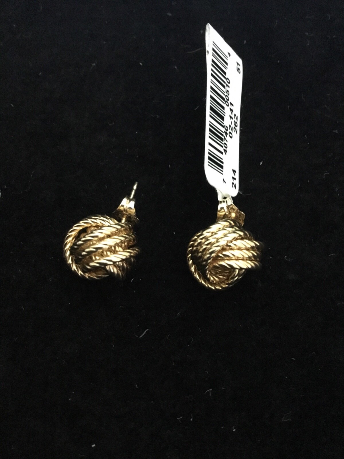 NEW Love Knot Stud Earrings Rope design 14k yellow gold