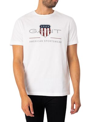 

Мужская футболка GANT Archive Shield, белая, Белый, 2003199-110