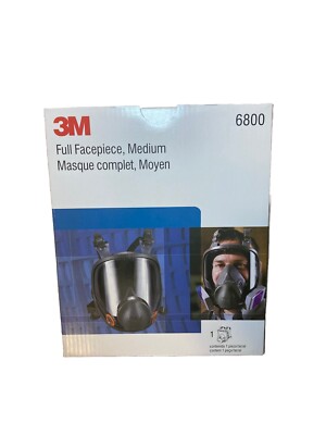 3M 6800 Full Facepiece Reusable Respirator, Medium, Gray - NEW