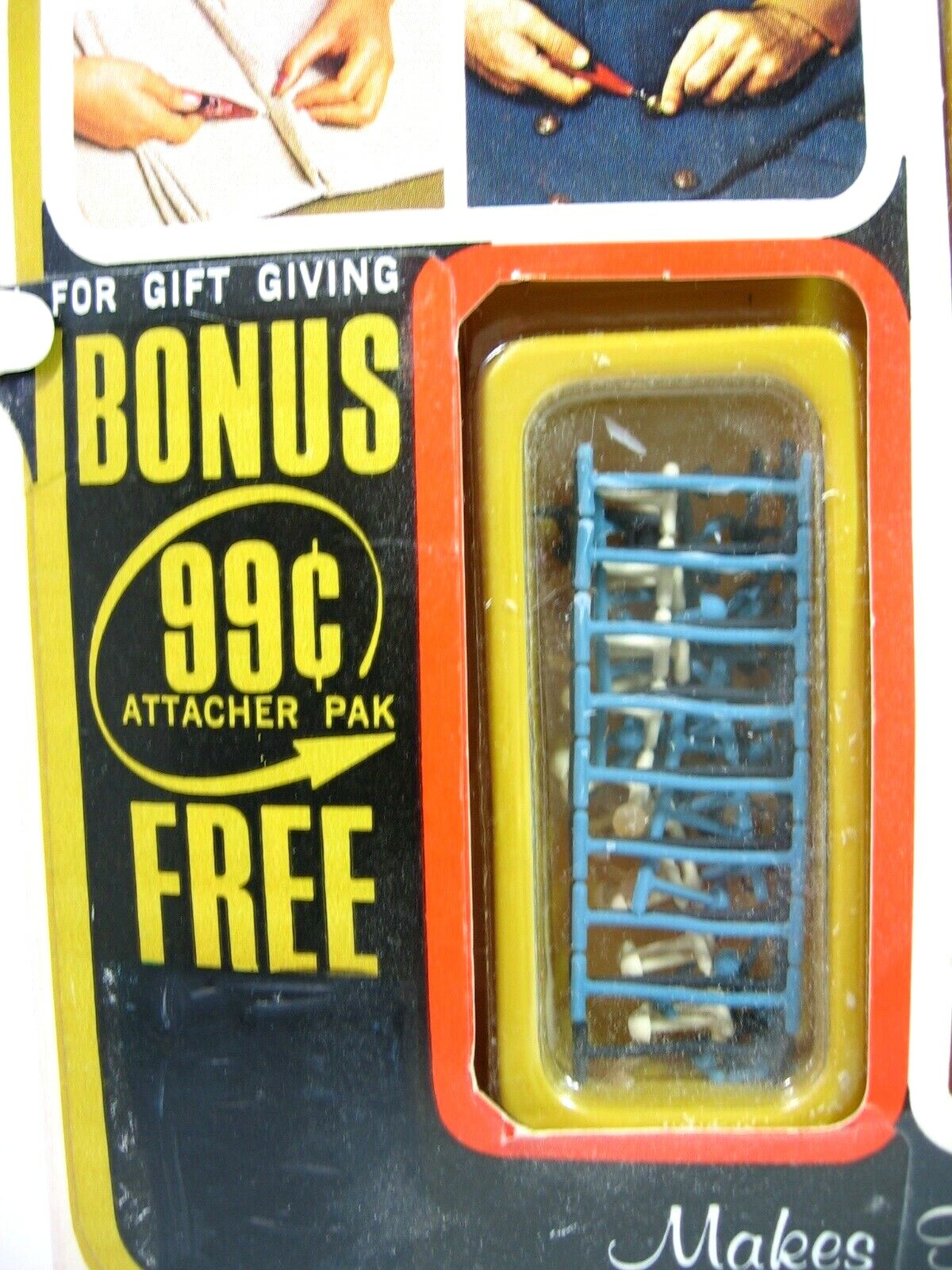 Vintage 1972 Picam Button Fastener As Advertised on TV Original Box Unused BONUS