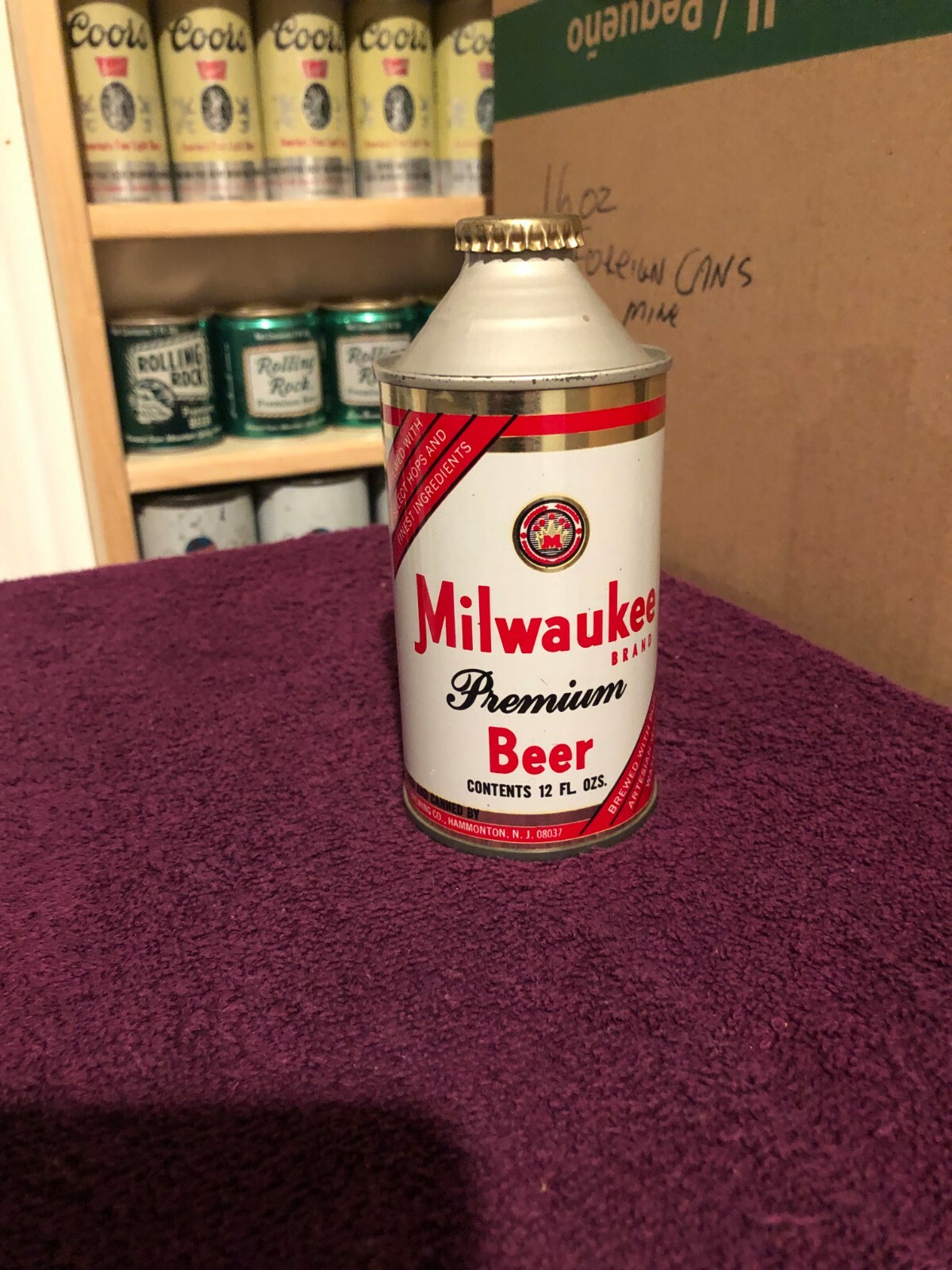 MILWAUKEE BRAND ~ CONE TOP BEER CAN ~ FLAT BOTTOM