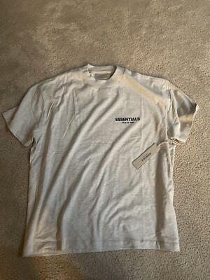 Fear Of God Essentials Light Oatmeal Tee Size Small Brand New