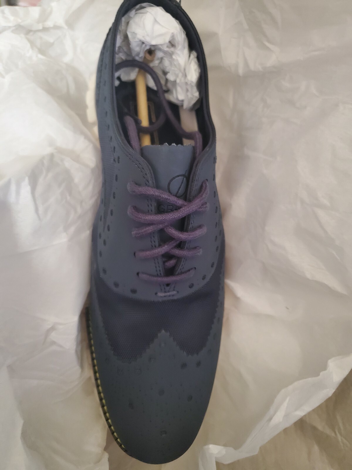 靴 COLE HAAN ZEROGRAND Cole Haan Zerogrand No Stitch Wing Ox Rainstorm Blue Men's