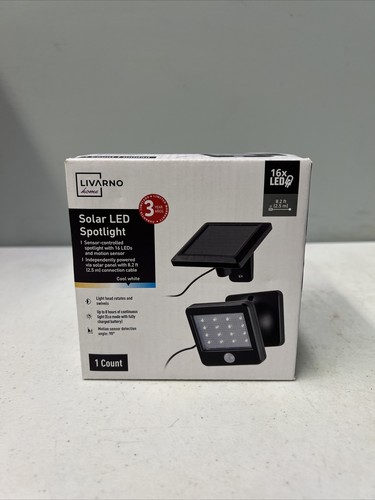 Livarno Solar LED Spotlight Reflector Motion Sensor Detection - Cool White
