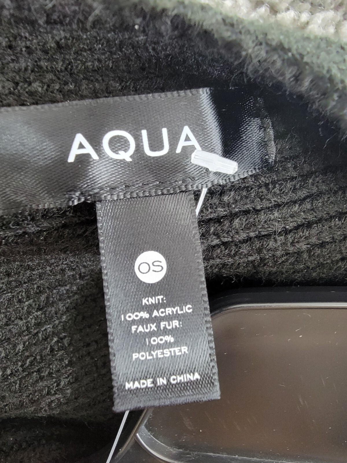 AQUA Ombré Knit Scarf Women's One Size Black/Silver~ - Picture 7 of 13