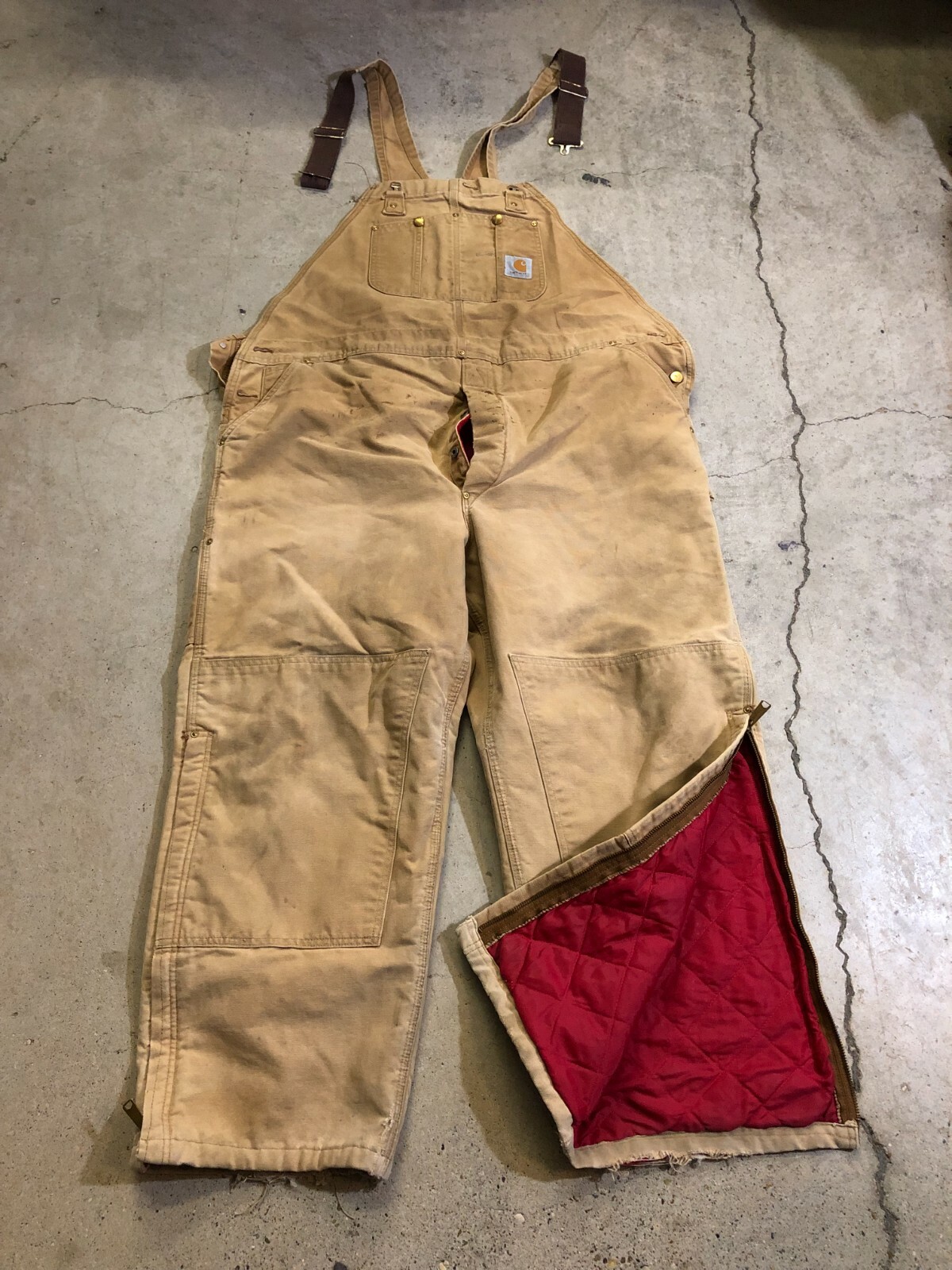 MENS 47 x 27 - Vtg Carhartt Duck Quilted Double Knee Work MENS 47 x 27 - Vtg Carhartt Duck Quilted Double Knee Work