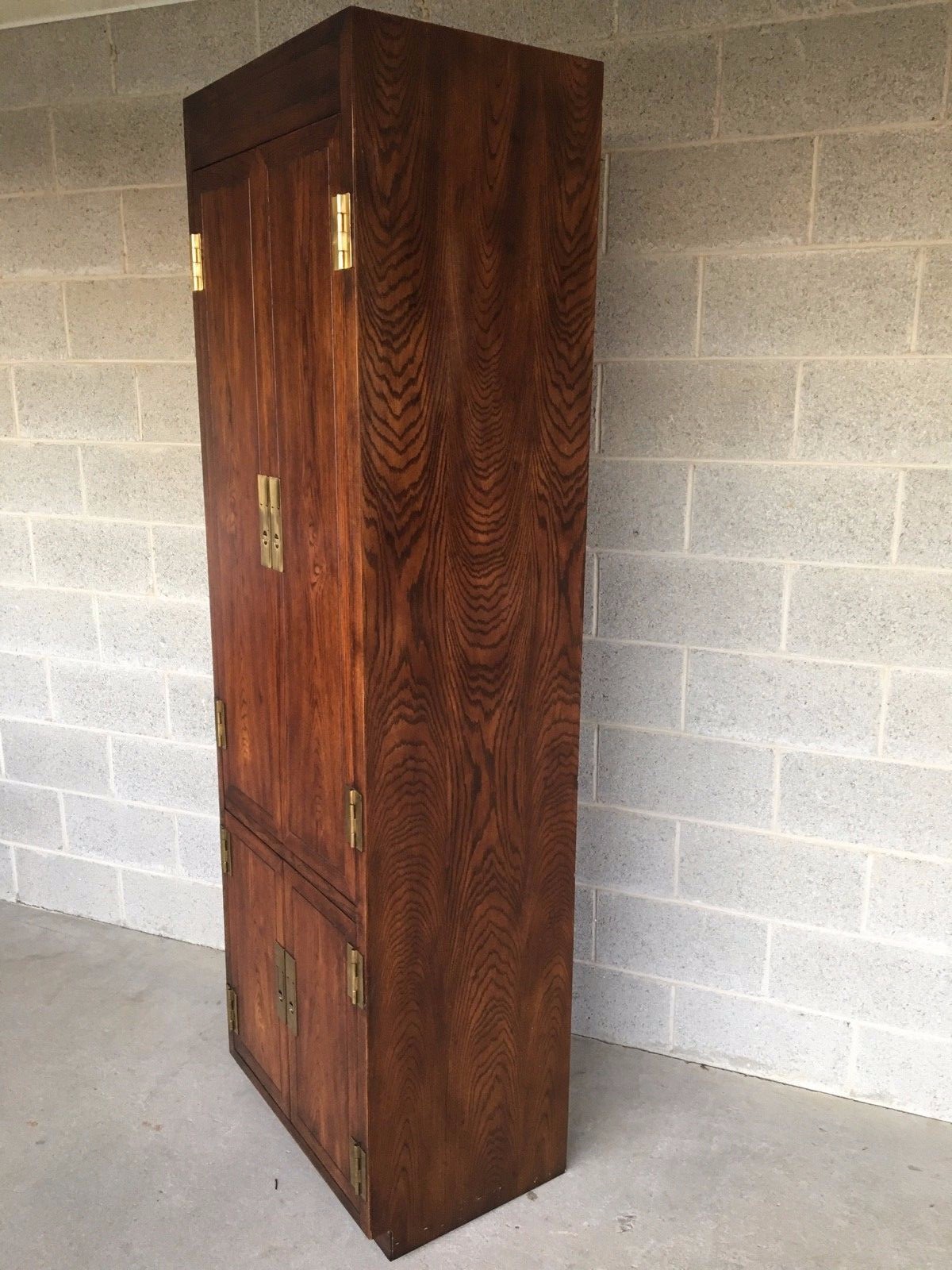 HENREDON FOLIO 16 CAMPAIGN STYLE WALL CABINET - ARMOIRE - WARDROBE