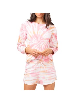 

1. STATE Женская оранжевая толстовка с длинным рукавом Tie Dye, Оранжевый