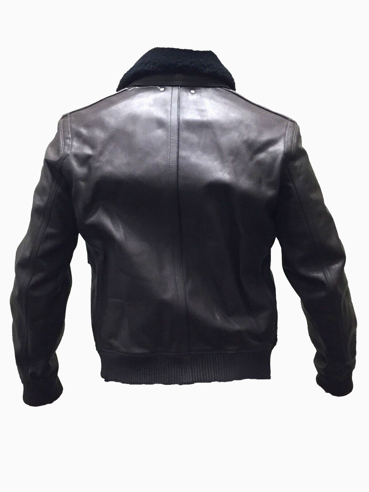 Pre-owned Coach Leather Bomber Jacket Bleeker Aviator Dark Brown Lined, 84100, Small