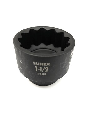 Sunex 248z 1-1/2'' - 1/2'' Drive 12 Point Shallow Impact Socket Standard Tools 12p
