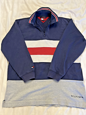 Tommy Hilfiger Vintage Men s Pull Over 1 4 Zip Sweater Size Medium eBay