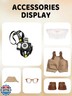 17cm Doll Clothes Set, Hat and Overalls and Shirt and Shoes and Glasses and Camera Set for 17cm Accessories Suit, Stylish Dolls Clothes Accessories, Cute Clothes for Dress up Unique Style (Khaki)