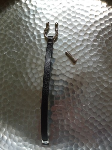 Luxury Polished Steel Bracelet with Black Leather Strap- Men's 8